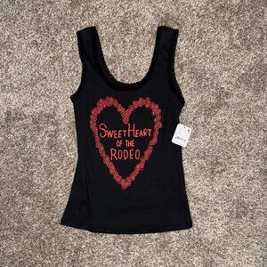 Free People Sweetheart of the Rodeo Black Tank Top - S